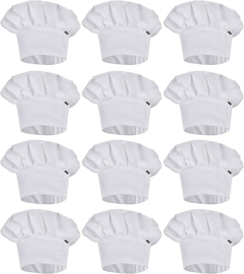 ESHATO Kids Chef Hat, Poly-Cotton Cooking Cap for Toddler, Preschooler White - Image 1